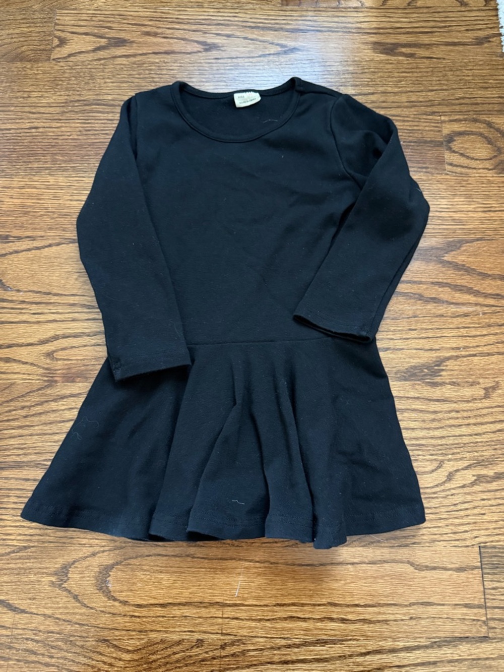 Black Long Sleeve Peplum Dress